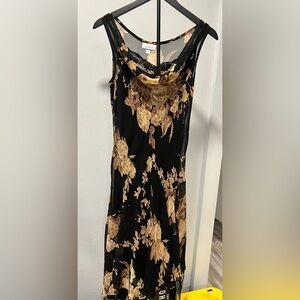 dressbarn Black and Gold Floral Dress
